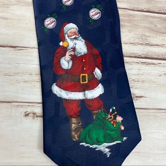 MEN'S COCA COLA SANTA CLAUS CHRISTMAS NECK TIE - Picture 5 of 7